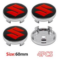 4Pcs 60mm ABS Car Badge Wheel Center hub Caps Covers 56mm Sticker For Suzuki Grand Vitara SX4 Swift Jimny Kizashi Liana Wagon 60mm hub cap