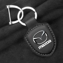 Leather Car Keychain Shield Type Key Ring Keychain for Mazda 3 bk bl bj bn 323 Axela Atenza CX-3 CX-4 CX5 CX-7 CX-9 Accessories