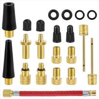 Bike Accessories Copper Bicycle Set Plastic Gold Valve Adapter Bicycle Pump Bicycle Nozzle Valve Adapter Cycling Accessories 21PC