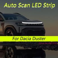 DRL Auto Scan Starting LED Strips For Dacia Duster 2010-2025 Car Hood Light Flexible Headlights Welcome Light 59 Inch White