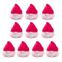 10 vnt Mini nykštukų statulos dervos miniatiūrinės nykštukų figūrėlės, rankomis dažytos nykštukų stalviršio papuošalai augalų vazonams mikro peizažas 10 pcs rožinė raudona spalva