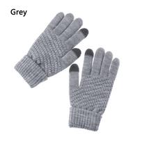 Imitation Cashmere Mittens Thicken Full Finger Knitted Wool Mittens Touch Screen Women Gloves