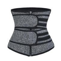 Women Waist Trainer Neoprene Sauna Belt With Premium Tummy Control And Slimming Design Gray Two Velcro,L