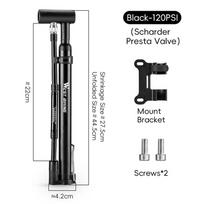 WEST BIKING Bicycle Pump High-pressure Hand Tire Air Inflator Schrader Presta Valve AV FV Bike Air Shock Pump Bike Accessories