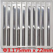 3.175mm x 22mm-10PCS, cnc solid carbide end mill,woodworking router bit,2 flutes straight milling cutter,wood cuttter