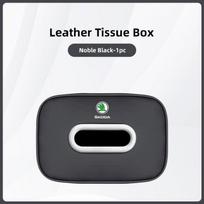 Car Tissue Storage Box Organizer Auto Logo Accesories For Skoda Yeti Kylaq Elroq Kodiaq Octavia Superb Enyaq Kamiq Scala Rapid