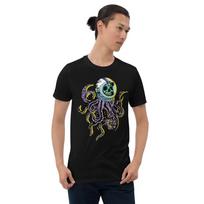 Octopus Astronaut Skater T-Shirt Creepy Halloween Weird Gift Sk8 Octonaut Skull 4XL