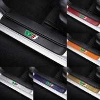 4Pcs Carbon Fiber Car Anti Scratc Sticker Sill Protector Strip For Skoda Kodiaq Fabia Kamiq Karoq Octavia Rapid Scala Kami Black