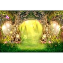 Dreamy Forest Fairy Tale Castle Wonderland Jungle Vinyl Background Baby Birthday Wedding Photography Backdrop Photo Studio Prop 60cmX40cm