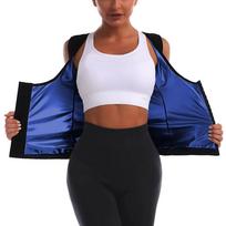 Women Zipper Sauna Vest Thermo Sweat Waist Trainer Corset Slimming Shapewear Tank Top for Gym Workout S