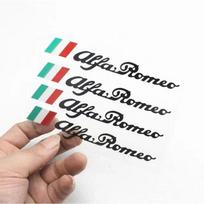 4 vnt. Automobilio stiliaus Durų rankenėlių lipdukai su Alfa Romeo logotipu Mito 147 156 159 166 GT Giulietta Spider Automobilio emblemos Ženkliuko priedai juoda