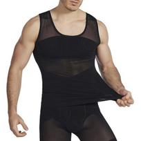 Men Slimming Vest Body Shaper Waist Trainer Sleeveless Thin High Elasticity Mesh Corset Tank Top Undershirt Abdomen Shapewear Fat Burn Fitness Top 2XL