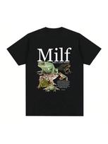 MILF Man I Love Frogs Letters T Shirt Funny Vintage Unisex T-Shirts Unisex Casual Soft Breathable Short Sleeve Tee Shirt S