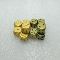Available: 16mm Gold-Plated Mahjong Dice with Rounded Corners 6 Gold Dice - 16mm