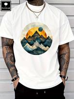 Paper Moon And Mountains-Geometric Mountain Unisex T-Shirt S