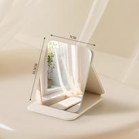Cute Portable Personal Makeup Mirror Handheld Solid Color Foldable Makeup Mirror Mini PU Leather Pocket Mirror Home