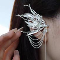 No Piercing Required Fairy Clip Earrings Silver Tassel Cuff Earrings  Women Wear Right Ear