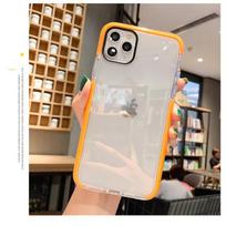 Shockproof Orange Phone Case For Iphone 11 13 12 14 Pro Max Xr Xs 7 8 Plus X Transparent Soft Candy Color Frame Back Cover Case For iPhone 14Pro Max juoda