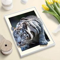 DIY Diamond Painting Whith Tiger Cross Stitch Kit Mosaic Art Diamond Painting Full Circle/Square Diamond Home Decoration Round 20x30cm