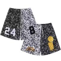 Men Bandana Pattern Shorts Fashion Sports Basketball Shorts M balta/juoda