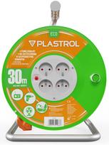 Ilgintuvas su rite Plastrol Standard Line, H05VV-F, 3 x 1,5 mm², 30 m, IP44, 4 lizdų