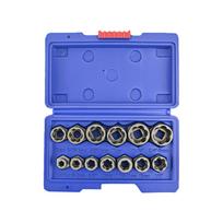 13Pcs Damaged Nut Extractor Hexagonal Dismantling Sleeve Bolt Extractor Socket Nut Removal Tool Convenient Storage Box