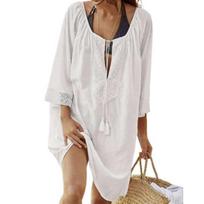 Bikini Cover Up Lace Tassels Ladies Temperament Sun Protection Dress