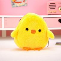 Kawaii Animacinis viščiukas Gyvūnas Pliušinis monetų dėklas Siuvinėjimas Laikymo krepšys Ausinių krepšys Mergaitės pliušinis pakabukas Monetų dėklas Žaislas Vaikų dovana