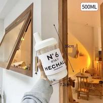 500/850ml Vandens buteliai Sulčių Pieno Plastikinis Puodelis su Dangteliu Šiaudeliu Burbulinės Arbatos Kavos Puodeliai Didelės Talpos Gėrimų indai Skaidrūs Cake Sleeve