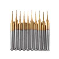 10pcs Titanium Coat Tungsten Carbide End Mill Engraving Bits Milling Cutter 3.175mmx0.6mm