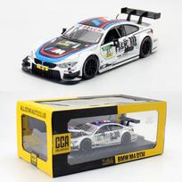 1/24 Scale BMW M4 DTM Sound and Light M Power Alloy Metal Diecast Car Model Racing Series High Top Choice Collectibles Hobby Gift Boys balta