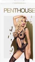 Penthouse Wild Virus Juodas Bodystocking S/L - Fishnet One-Piece Lingerie