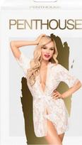Penthouse Hypnotic Power Baltas Kimono Set S/L - Elegant Lace Details