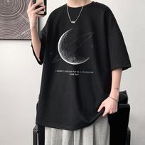 Men's Summer Loose-Fit Cotton Trendy T-Shirt, Hong Kong Style, Plus Size Half-Sleeve 2XL juoda