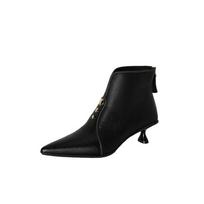 Fashion New Autumn Winter Split Leather Women Boot Shoes for Women Pointed Toe Fashion Boot Handmade High Heels Ankle Boot Zapatos Mujer 34