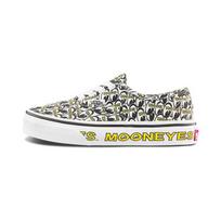 Vans Mooneyes X  Authentic Casual Low Top Kids Skate Shoes Kids Sneakers Black White Yellow VN0A3UIVYB2 30.5