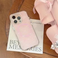 Glitter Heart Bow Magnetic Stand Case for iPhone 17/16 Pro Max/15/14 16