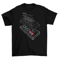 NES Valdiklio Schemos Marškinėliai Unisex Suaugusiems Juokingi Dydžiai Nintendo Senoji Mokykla M black