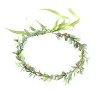 Green Garlands Crown Hair Wreath Leaves Headbands Bride Foliage Crown Wedding 1