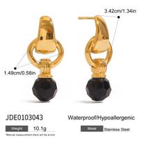Youthway Black Crystal Door Knob Dangle Drop Earrings High Quality Anti Allergic Stainless Steel Elegant Ears Jewelry Gift