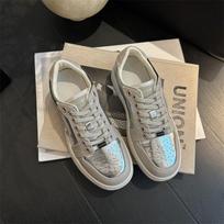 Autumn platform color matching women's Korean version lace-up breathable board shoes women's white shoes 35