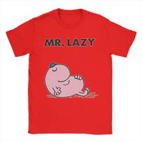 Mr Men Little Miss Mr Lazy Tshirts Men 100%Cotton Tops Shirts Casual  Crewneck Short Sleeve S