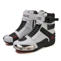 New first-layer cowhide waterproof and drop-proof motorcycle riding shoes large size racing shoes 37