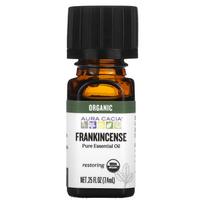 Aura Cacia, Pure Essential Oil, Organic Frankincense, 0.25 fl oz (7.4 ml)