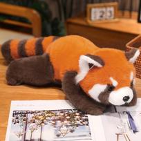 New Stuffed Anime Red Panda Plushie Doll Fluffy Hair Red Raccoon Hug Pillow Kids Gift Soft Toy 30cm