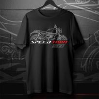 Iliustracija Triumph Speed Twin 1200 2019-2024 gerbėjams - Motociklo marškinėliai XL