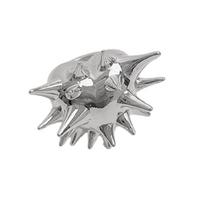 Fashionable Gold/Silver Sea Urchin Ring Alloy Finger Ring Edgy Style Statement Jewelry for Parties and Gatherings
