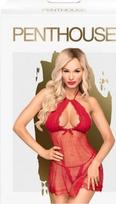 Penthouse Libido Boost Raudona Babydoll Set M/L - Elegant Mesh Design