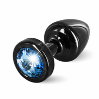 Mėlyna Diogol Anni Round Intimate Plug Juodas & Mėlyna 25 mm Aluminum