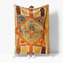 Vintage Ethnic Kilim Rug Boho Bed Blanket Turkish Wool Shag Throw Blanket Decorative Home Decor 75x90cm